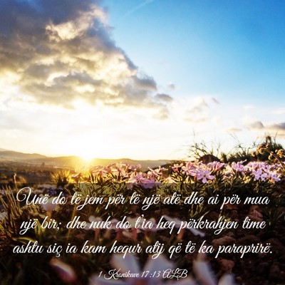 Picture 03 - 1 Kronikave 17:13 ALB - Unë do të jem për të një atë dhe ai për - Bible Verse Picture