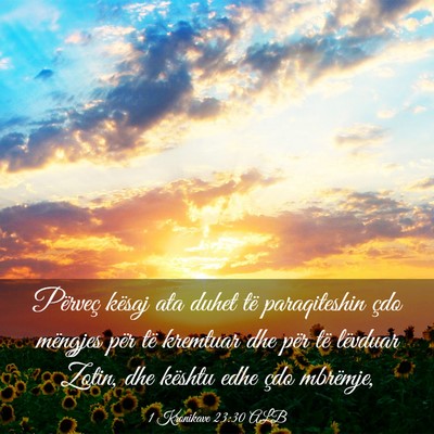 Picture 03 - 1 Kronikave 23:30 ALB - Përveç kësaj ata duhet të paraqiteshin çdo - Bible Verse Picture