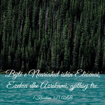 Picture 03 - 1 Kronikave 3:23 ALB - Bijtë e Neariahut ishin Elioenai, Ezekia dhe - Bible Verse Picture
