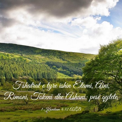 Picture 03 - 1 Kronikave 4:32 ALB - Fshatrat e tyre ishin Etami, Aini, Rimoni, Tokeni - Bible Verse Picture