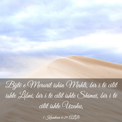 Picture 03 - 1 Kronikave 6:29 ALB - Bijtë e Merarit ishin Mahli, bir i të cilit - Bible Verse Picture