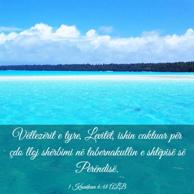 Picture 03 - 1 Kronikave 6:48 ALB - Vëllezërit e tyre, Levitët, ishin caktuar për - Bible Verse Picture