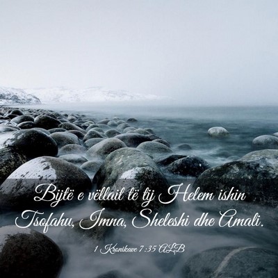 Picture 03 - 1 Kronikave 7:35 ALB - Bijtë e vëllait të tij Helem ishin Tsofahu, - Bible Verse Picture
