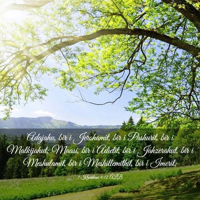 Picture 03 - 1 Kronikave 9:12 ALB - Adajahu, bir i Jerohamit, bir i Pashurit, bir i - Bible Verse Picture