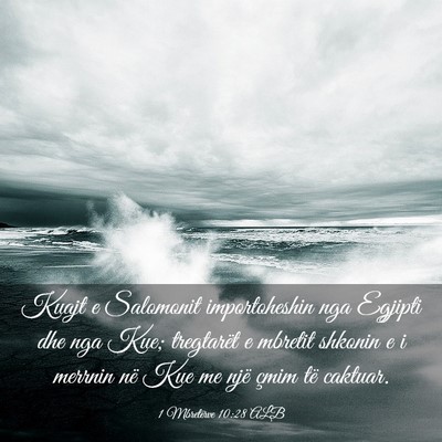 Picture 03 - 1 Mbretërve 10:28 ALB - Kuajt e Salomonit importoheshin nga Egjipti dhe - Bible Verse Picture