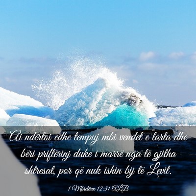 Picture 03 - 1 Mbretërve 12:31 ALB - Ai ndërtoi edhe tempuj mbi vendet e larta dhe - Bible Verse Picture