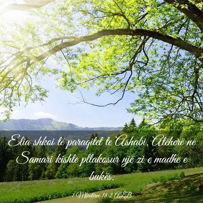 Picture 03 - 1 Mbretërve 18:2 ALB - Elia shkoi të paraqitet te Ashabi. Atëherë në - Bible Verse Picture