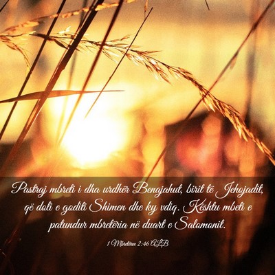 Picture 03 - 1 Mbretërve 2:46 ALB - Pastraj mbreti i dha urdhër Benajahut, birit të - Bible Verse Picture
