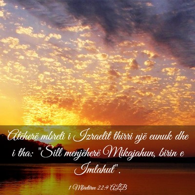 Picture 03 - 1 Mbretërve 22:9 ALB - Atëherë mbreti i Izraelit thirri një eunuk dhe - Bible Verse Picture