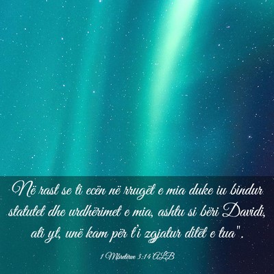 Picture 03 - 1 Mbretërve 3:14 ALB - Në rast se ti ecën në rrugët e mia duke iu - Bible Verse Picture