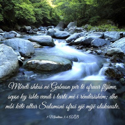 Picture 03 - 1 Mbretërve 3:4 ALB - Mbreti shkoi në Gabaon për të ofruar flijime, - Bible Verse Picture