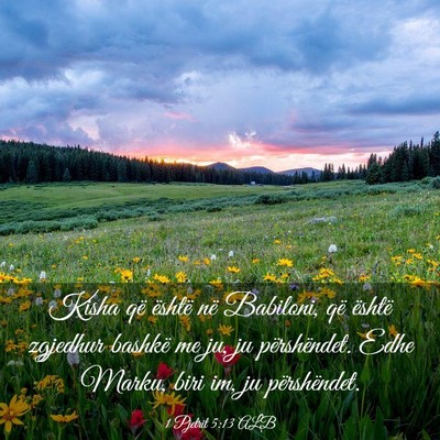 Picture 03 - 1 Pjetrit 5:13 ALB - Kisha që është në Babiloni, që është - Bible Verse Picture