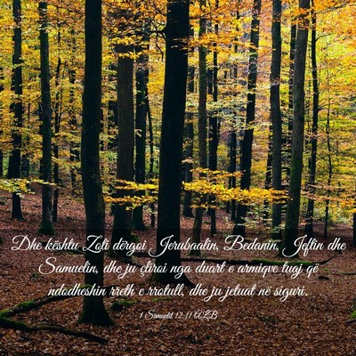 Picture 03 - 1 Samuelit 12:11 ALB - Dhe kështu Zoti dërgoi Jerubaalin, Bedanin, - Bible Verse Picture