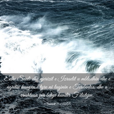 Picture 03 - 1 Samuelit 17:2 ALB - Edhe Sauli dhe njerëzit e Izraelit u mblodhën - Bible Verse Picture