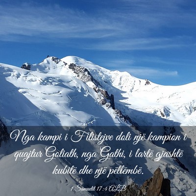 Picture 03 - 1 Samuelit 17:4 ALB - Nga kampi i Filistejve doli një kampion i - Bible Verse Picture