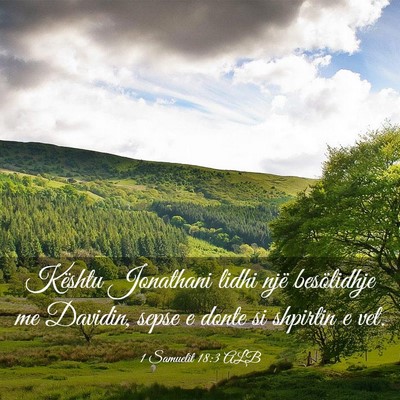 Picture 03 - 1 Samuelit 18:3 ALB - Kështu Jonathani lidhi një besölidhje me - Bible Verse Picture