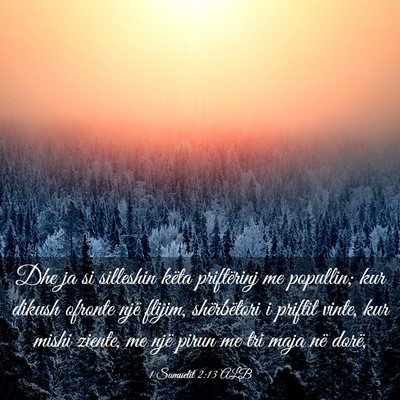 Picture 03 - 1 Samuelit 2:13 ALB - Dhe ja si silleshin këta priftërinj me - Bible Verse Picture