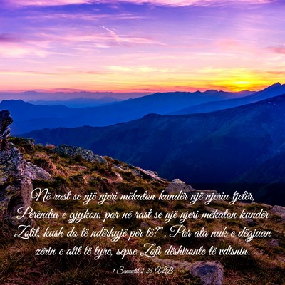 Picture 03 - 1 Samuelit 2:25 ALB - Në rast se një njeri mëkaton kundër një - Bible Verse Picture