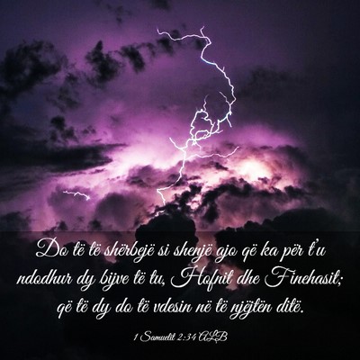 Picture 03 - 1 Samuelit 2:34 ALB - Do të të shërbejë si shenjë ajo që ka për - Bible Verse Picture
