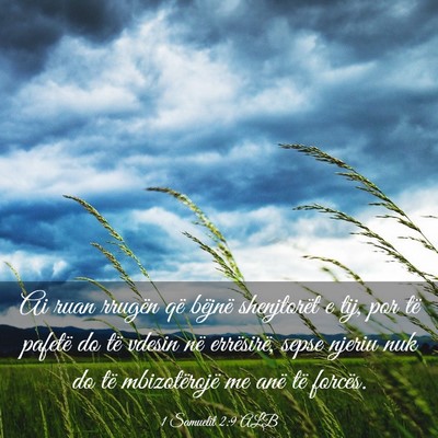 Picture 03 - 1 Samuelit 2:9 ALB - Ai ruan rrugën që bëjnë shenjtorët e tij, - Bible Verse Picture