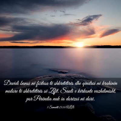 Picture 03 - 1 Samuelit 23:14 ALB - Davidi banoi në fortesa të shkretëtirës dhe - Bible Verse Picture