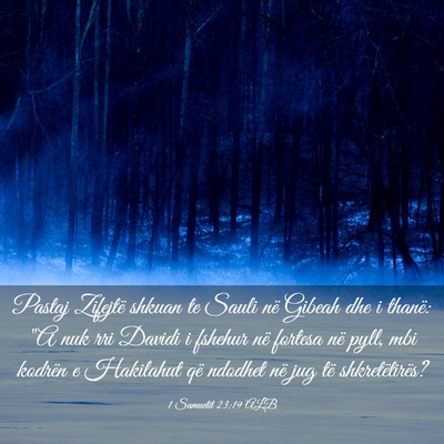 Picture 03 - 1 Samuelit 23:19 ALB - Pastaj Zifejtë shkuan te Sauli në Gibeah dhe i - Bible Verse Picture