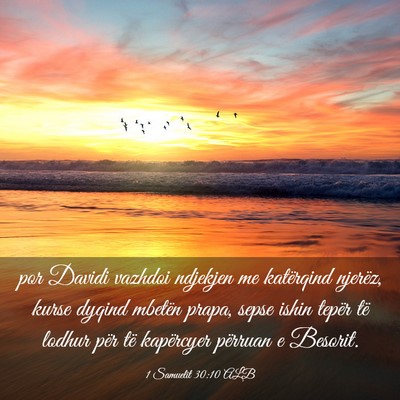 Picture 03 - 1 Samuelit 30:10 ALB - por Davidi vazhdoi ndjekjen me katërqind - Bible Verse Picture
