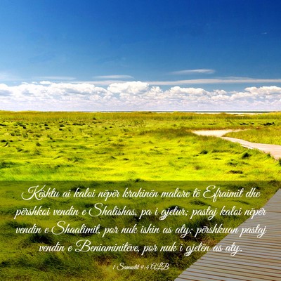 Picture 03 - 1 Samuelit 9:4 ALB - Kështu ai kaloi nëpër krahinën malore të - Bible Verse Picture