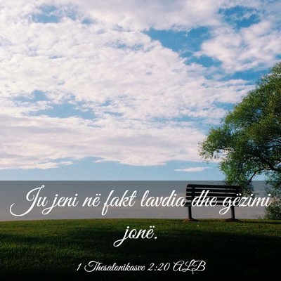 Picture 03 - 1 Thesalonikasve 2:20 ALB - Ju jeni në fakt lavdia dhe gëzimi - Bible Verse Picture