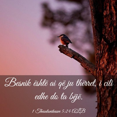Picture 03 - 1 Thesalonikasve 5:24 ALB - Besnik është ai që ju thërret, i cili edhe do - Bible Verse Picture