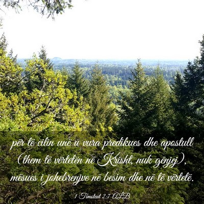 Picture 03 - 1 Timoteut 2:7 ALB - për të cilin unë u vura predikues dhe apostull - Bible Verse Picture
