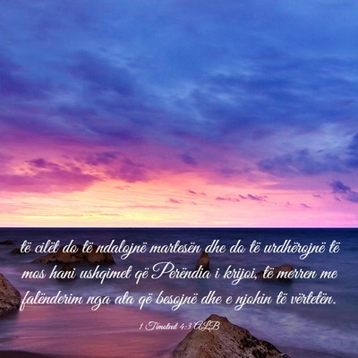 Picture 03 - 1 Timoteut 4:3 ALB - të cilët do të ndalojnë martesën dhe do të - Bible Verse Picture