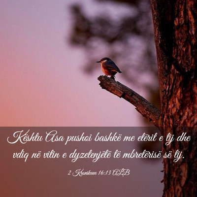 Picture 03 - 2 Kronikave 16:13 ALB - Kështu Asa pushoi bashkë me etërit e tij dhe - Bible Verse Picture