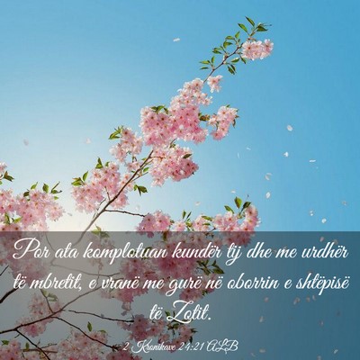 Picture 03 - 2 Kronikave 24:21 ALB - Por ata komplotuan kundër tij dhe me urdhër të - Bible Verse Picture