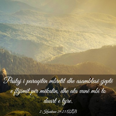 Picture 03 - 2 Kronikave 29:23 ALB - Pastaj i paraqitën mbretit dhe asamblesë - Bible Verse Picture