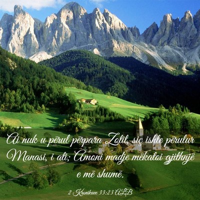 Picture 03 - 2 Kronikave 33:23 ALB - Ai nuk u përul përpara Zotit, siç ishte - Bible Verse Picture