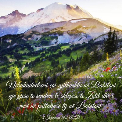 Picture 03 - 2 Kronikave 36:7 ALB - Nebukadnetsari çoi gjithashtu në Babiloni një - Bible Verse Picture