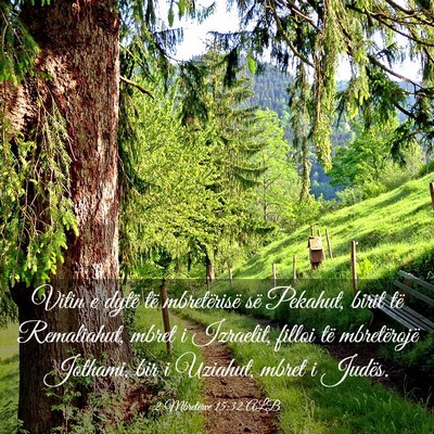 Picture 03 - 2 Mbretërve 15:32 ALB - Vitin e dytë të mbretërisë së Pekahut, birit - Bible Verse Picture
