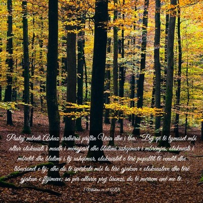 Picture 03 - 2 Mbretërve 16:15 ALB - Pastaj mbreti Ashaz urdhëroi priftin Uria dhe i - Bible Verse Picture