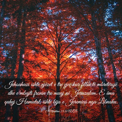 Picture 03 - 2 Mbretërve 23:31 ALB - Jehoahazi ishte njëzet e tre vjeç kur filloi - Bible Verse Picture