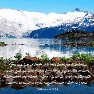 Picture 03 - 2 Mbretërve 4:39 ALB - Njeri prej tyre që kishte dalë ndër fusha për - Bible Verse Picture