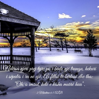 Picture 03 - 2 Mbretërve 6:5 ALB - Ndërsa njeri prej tyre po i binte një trungu, - Bible Verse Picture