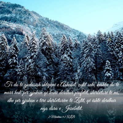 Picture 03 - 2 Mbretërve 9:7 ALB - Ti do të godasësh shtëpinë e Ashabit, zotit - Bible Verse Picture