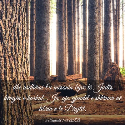 Picture 03 - 2 Samuelit 1:18 ALB - dhe urdhëroi t’u mësonin bijve të Judës - Bible Verse Picture