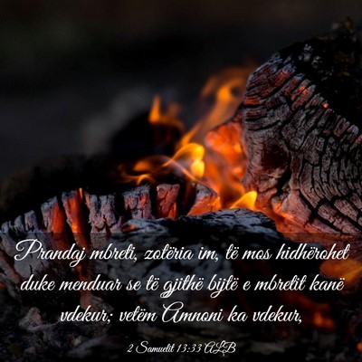 Picture 03 - 2 Samuelit 13:33 ALB - Prandaj mbreti, zotëria im, të mos hidhërohet - Bible Verse Picture
