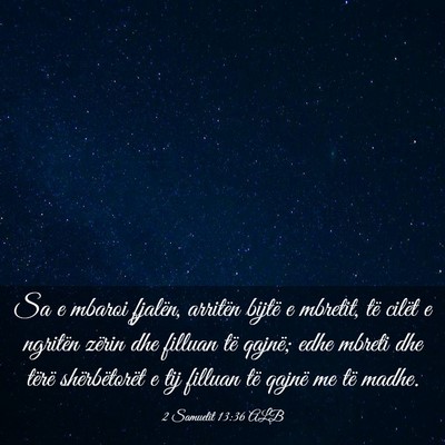 Picture 03 - 2 Samuelit 13:36 ALB - Sa e mbaroi fjalën, arritën bijtë e mbretit, - Bible Verse Picture
