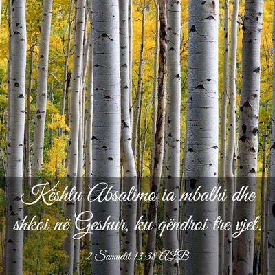 Picture 03 - 2 Samuelit 13:38 ALB - Kështu Absalimo ia mbathi dhe shkoi në Geshur, - Bible Verse Picture