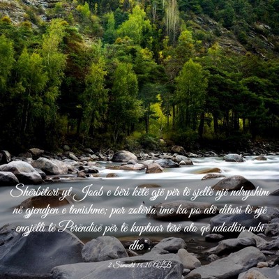 Picture 03 - 2 Samuelit 14:20 ALB - Shërbëtori yt Joab e bëri këtë gjë për të - Bible Verse Picture