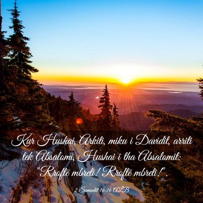Picture 03 - 2 Samuelit 16:16 ALB - Kur Hushai, Arkiti, miku i Davidit, arriti tek - Bible Verse Picture