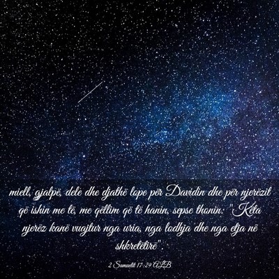 Picture 03 - 2 Samuelit 17:29 ALB - miell, gjalpë, dele dhe djathë lope për - Bible Verse Picture